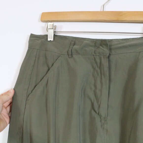 *Max Studio Olive Green Skirt with Slit - Picture 5 of 7
